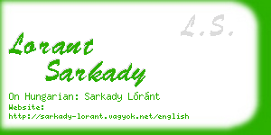 lorant sarkady business card